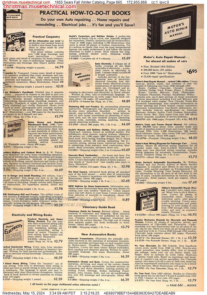 1955 Sears Fall Winter Catalog, Page 665