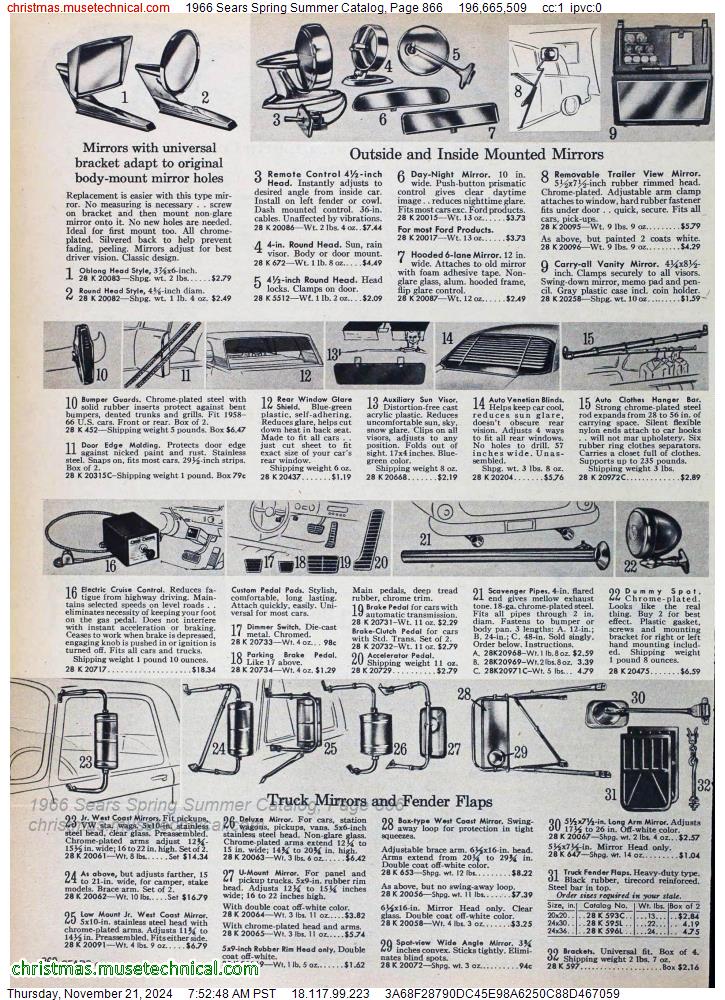 1966 Sears Spring Summer Catalog, Page 866