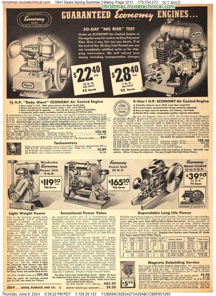 1941 Sears Spring Summer Catalog, Page 1211