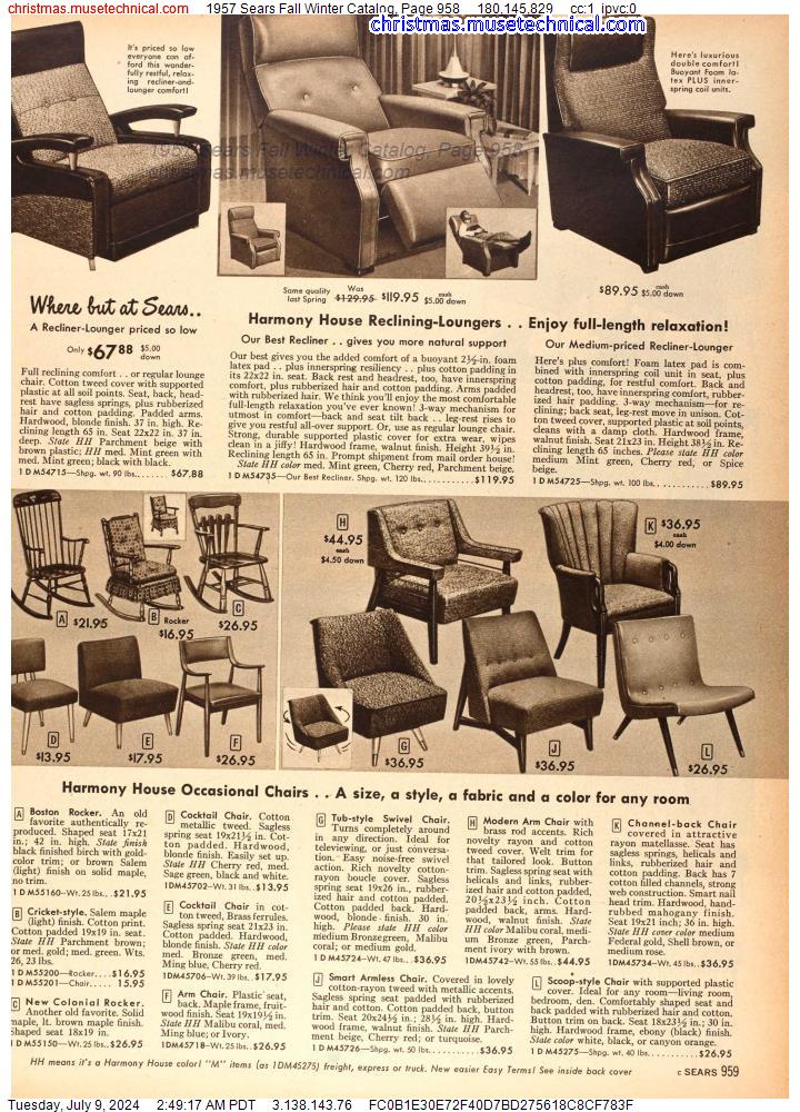 1957 Sears Fall Winter Catalog, Page 958