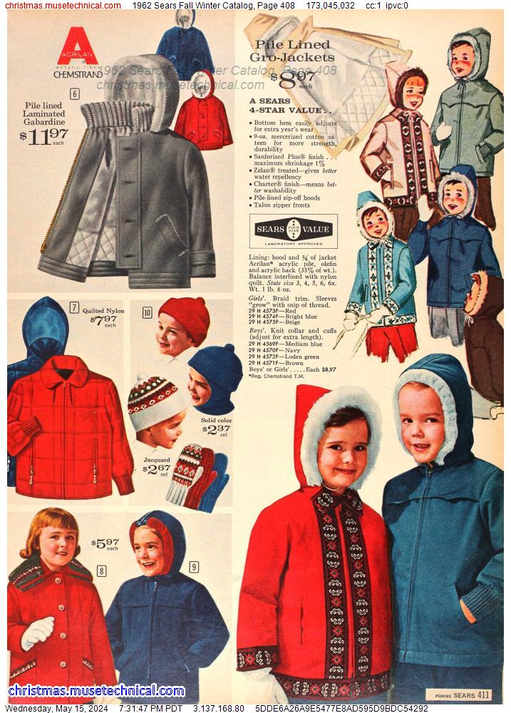 1962 Sears Fall Winter Catalog, Page 408