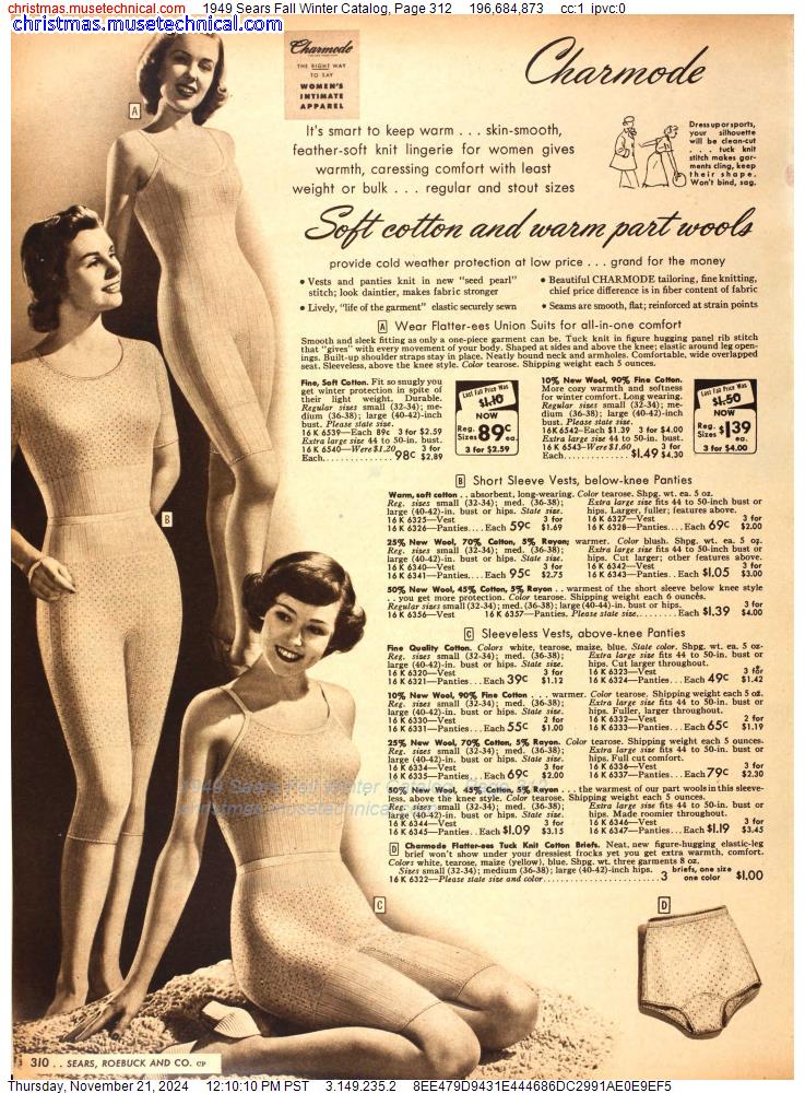 1949 Sears Fall Winter Catalog, Page 312