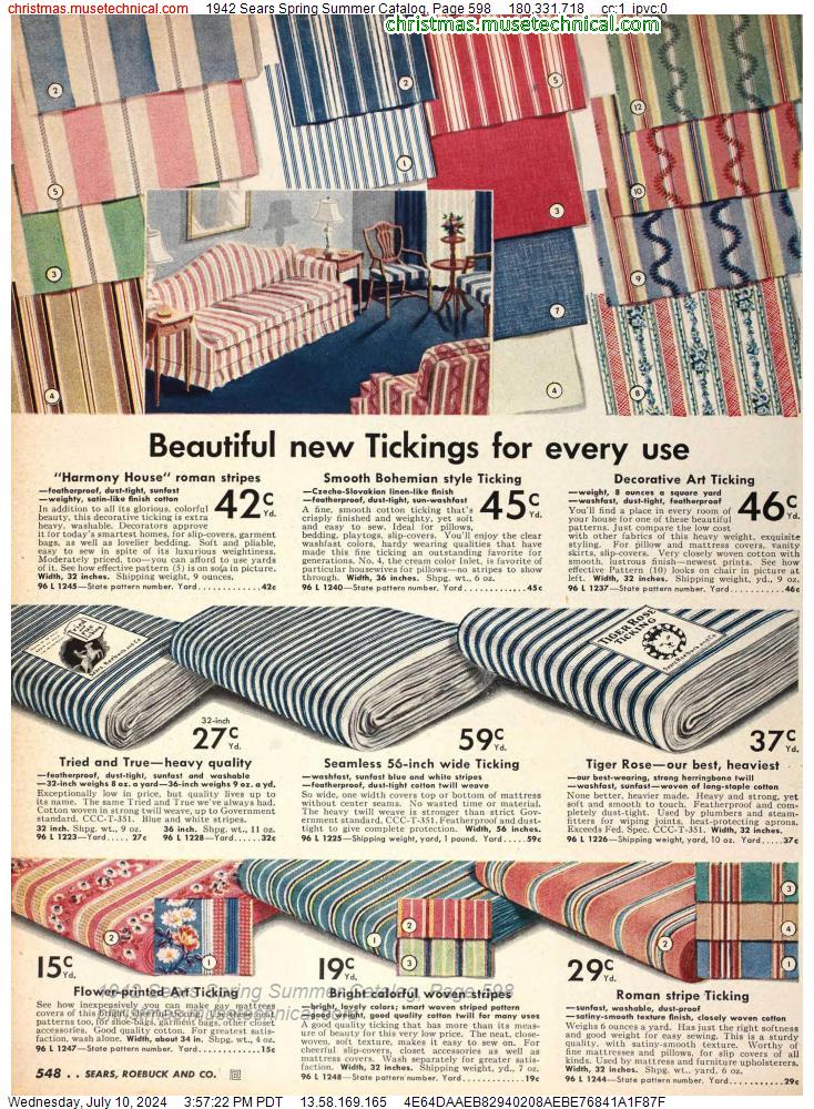 1942 Sears Spring Summer Catalog, Page 598