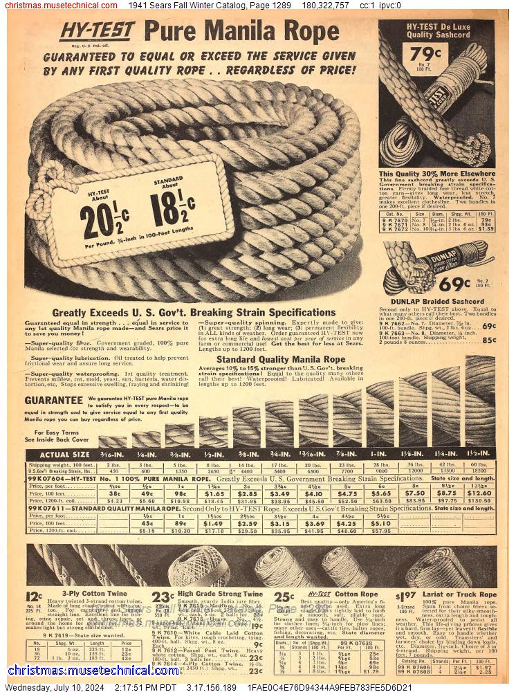 1941 Sears Fall Winter Catalog, Page 1289