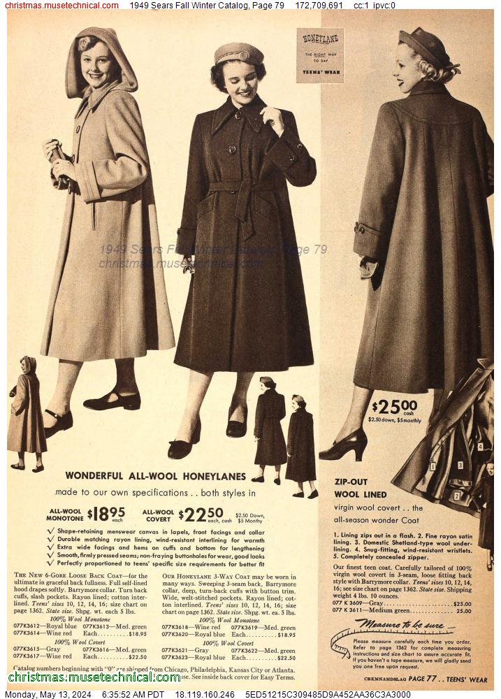 1949 Sears Fall Winter Catalog, Page 79