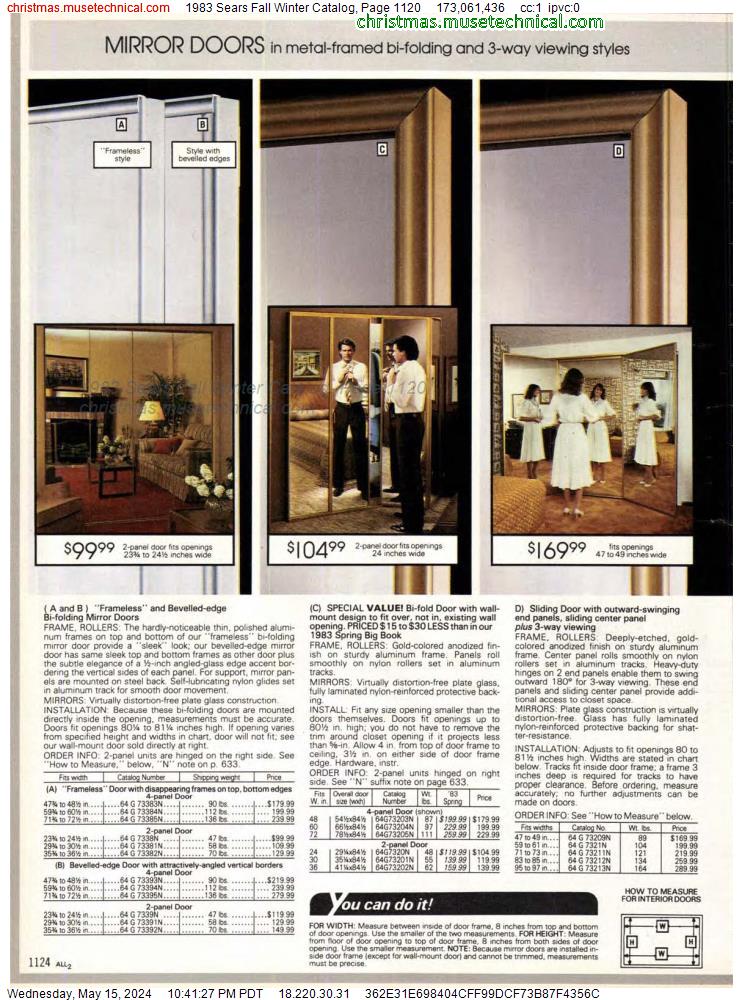 1983 Sears Fall Winter Catalog, Page 1120