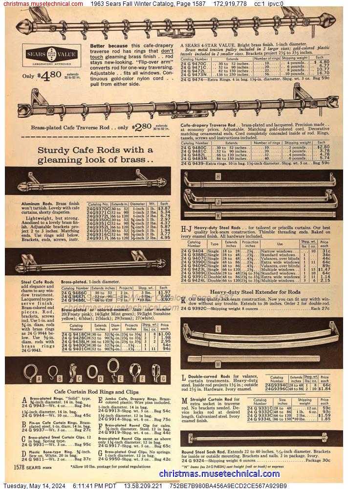 1963 Sears Fall Winter Catalog, Page 1587