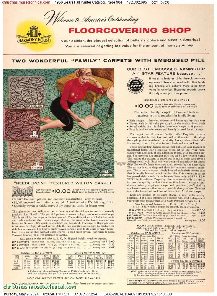 1956 Sears Fall Winter Catalog, Page 904