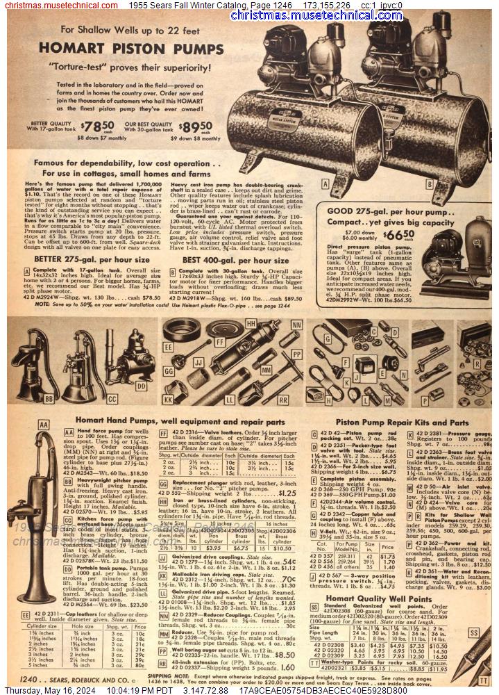 1955 Sears Fall Winter Catalog, Page 1246