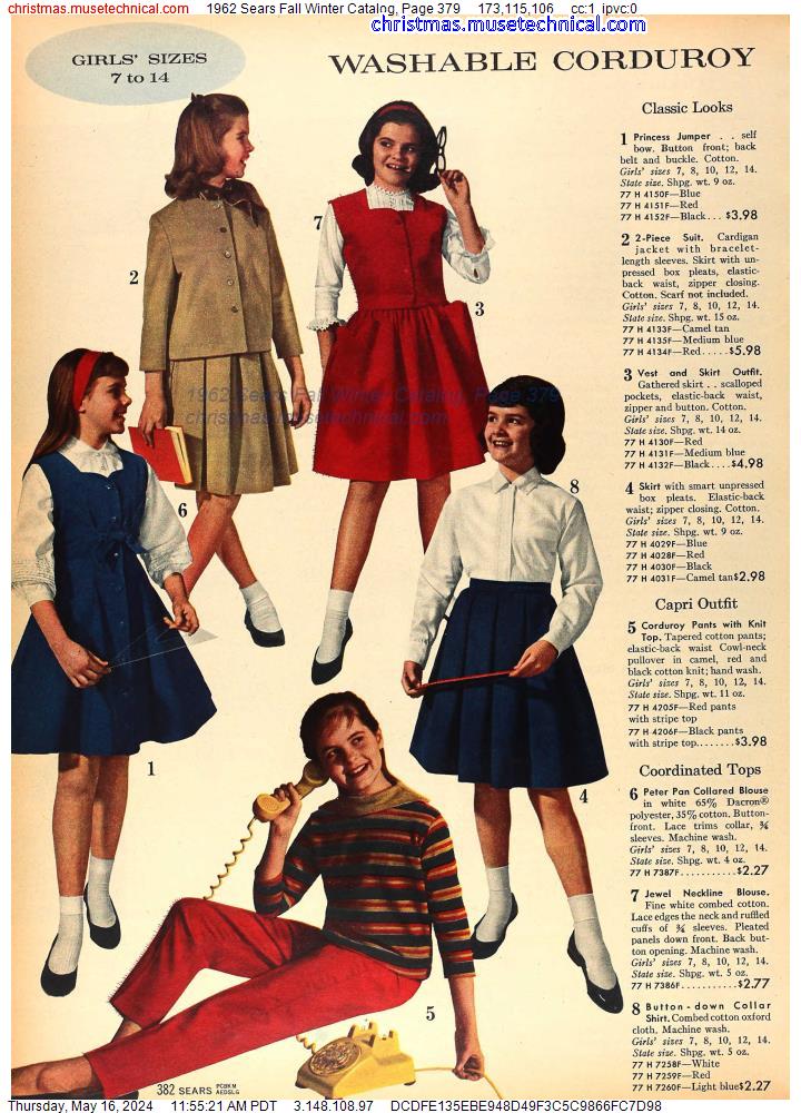 1962 Sears Fall Winter Catalog, Page 379 - Catalogs & Wishbooks