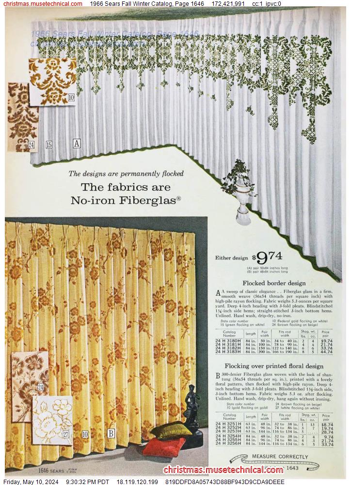 1966 Sears Fall Winter Catalog, Page 1646