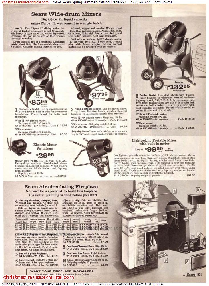 1969 Sears Spring Summer Catalog, Page 921