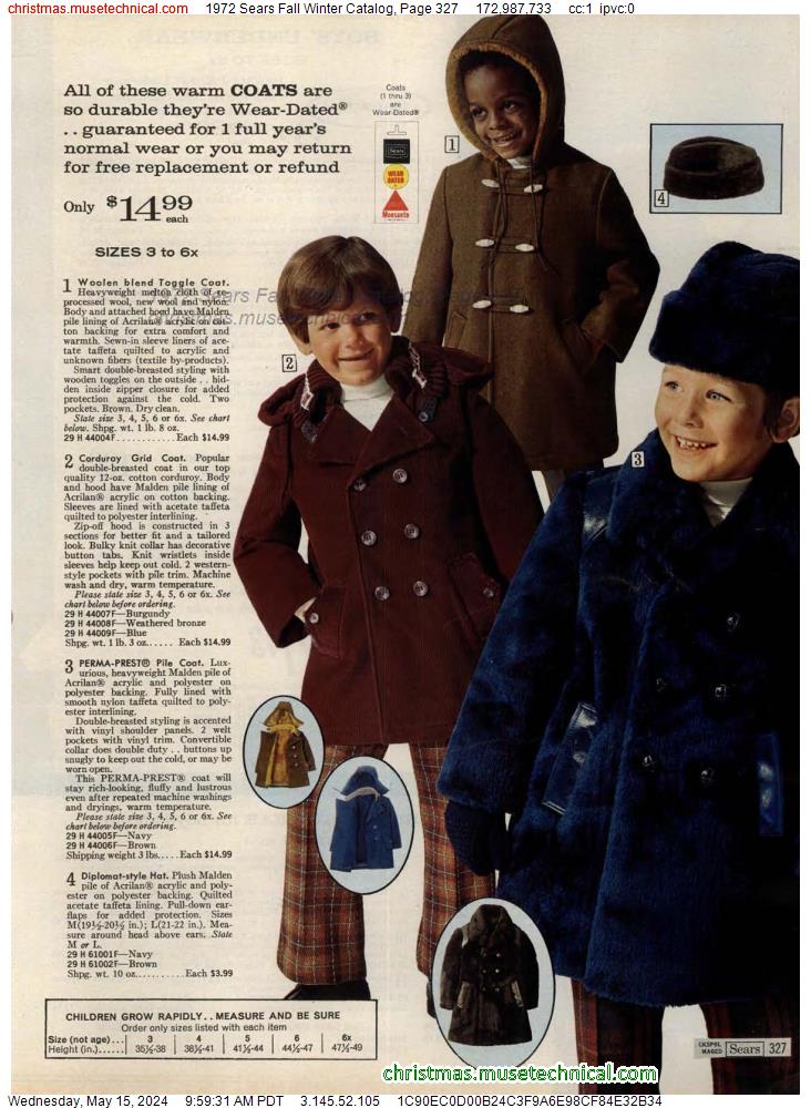 1972 Sears Fall Winter Catalog, Page 327