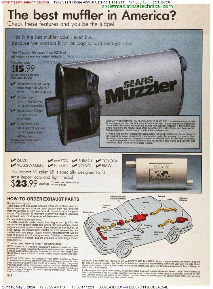 1989 Sears Home Annual Catalog, Page 911