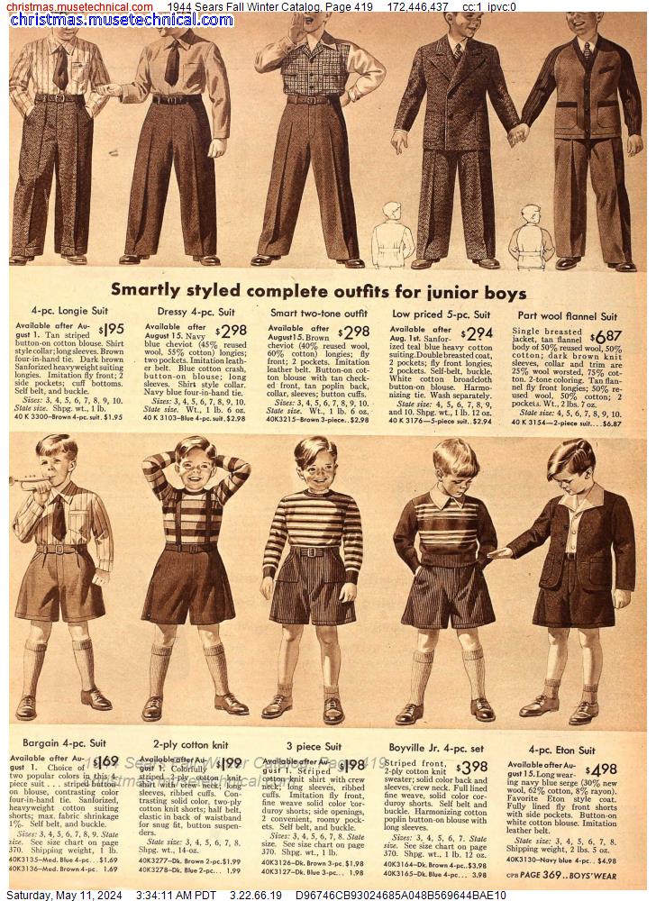 1944 Sears Fall Winter Catalog, Page 419