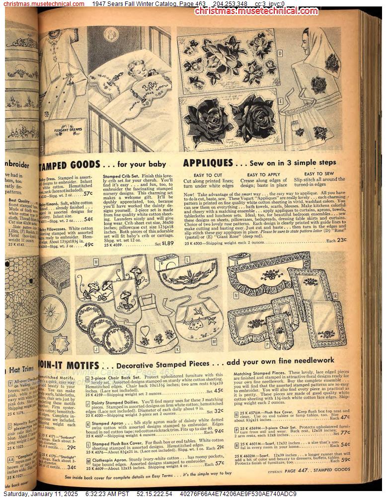 1947 Sears Fall Winter Catalog, Page 463