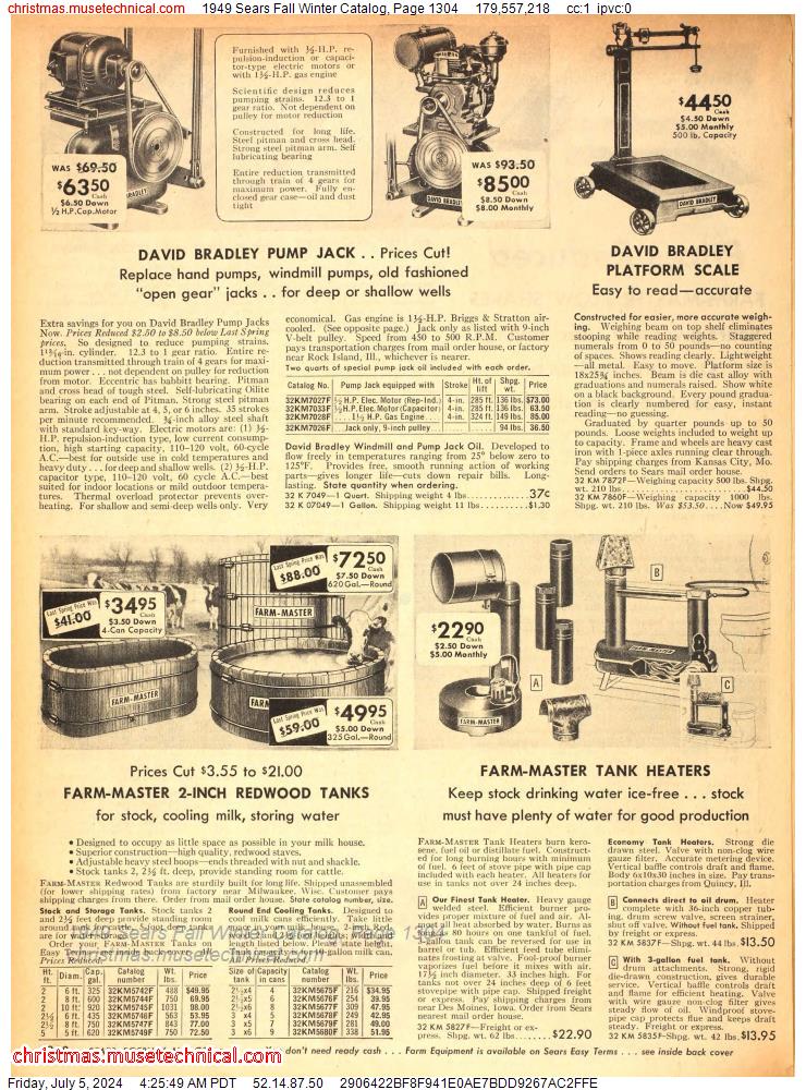 1949 Sears Fall Winter Catalog, Page 1304
