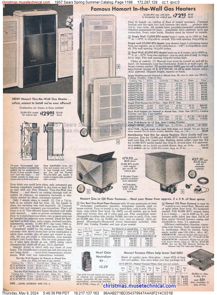 1957 Sears Spring Summer Catalog, Page 1196