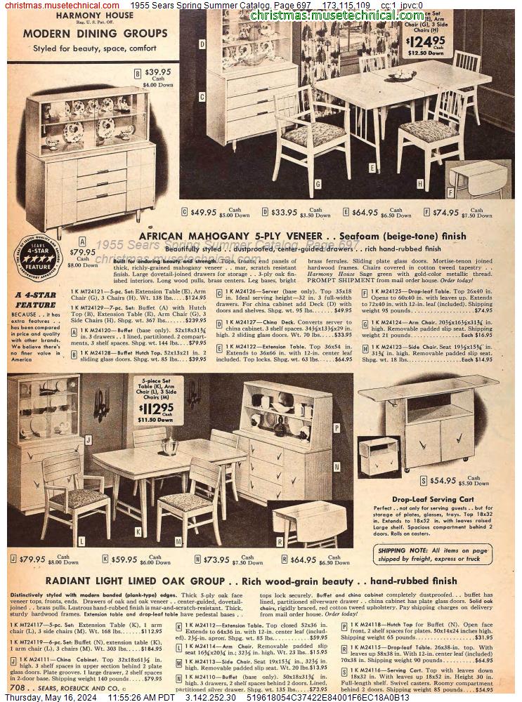 1955 Sears Spring Summer Catalog, Page 697