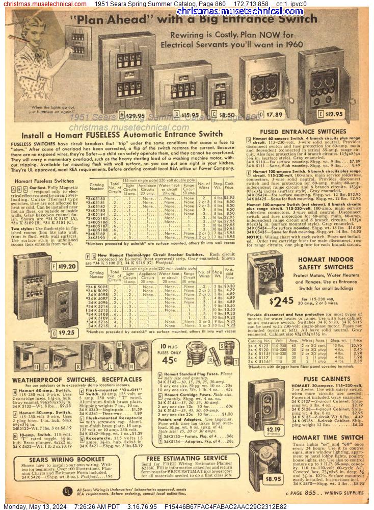 1951 Sears Spring Summer Catalog, Page 860