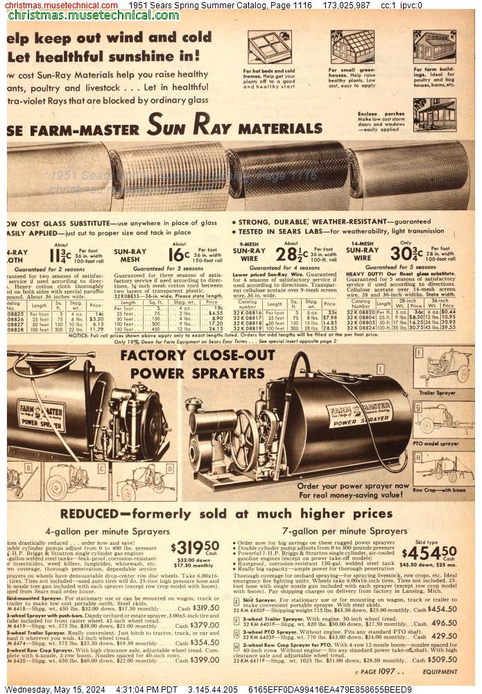 1951 Sears Spring Summer Catalog, Page 1116