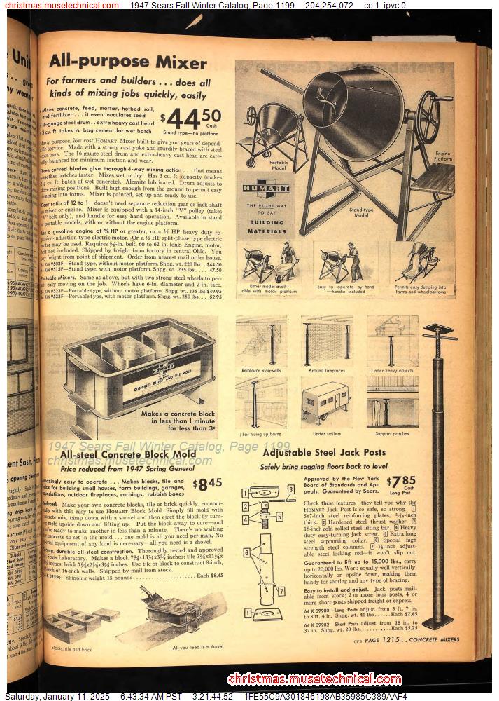 1947 Sears Fall Winter Catalog, Page 1199