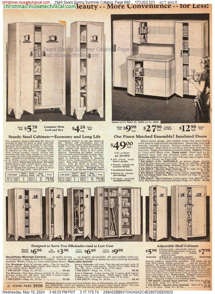 1940 Sears Spring Summer Catalog, Page 690