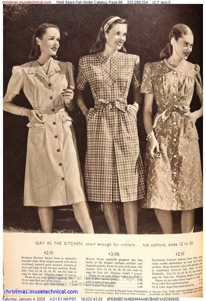 1946 Sears Fall Winter Catalog, Page 86