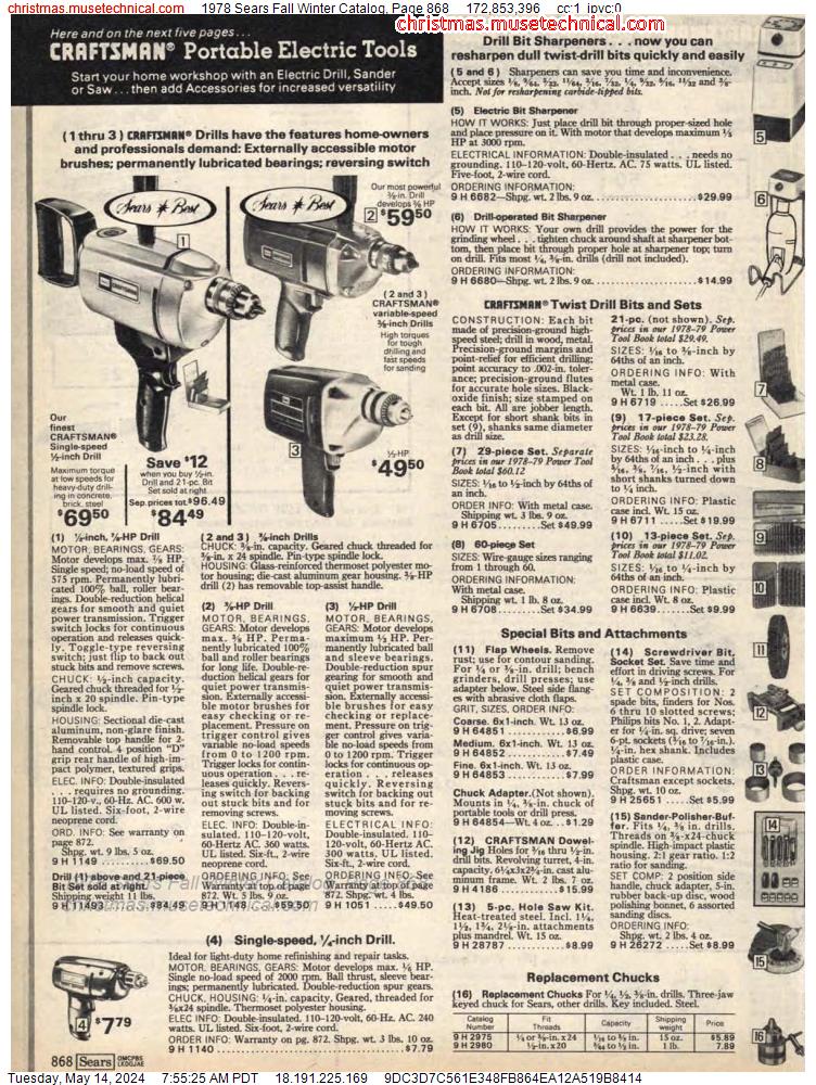 1978 Sears Fall Winter Catalog, Page 868