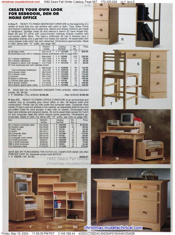 1992 Sears Fall Winter Catalog, Page 957