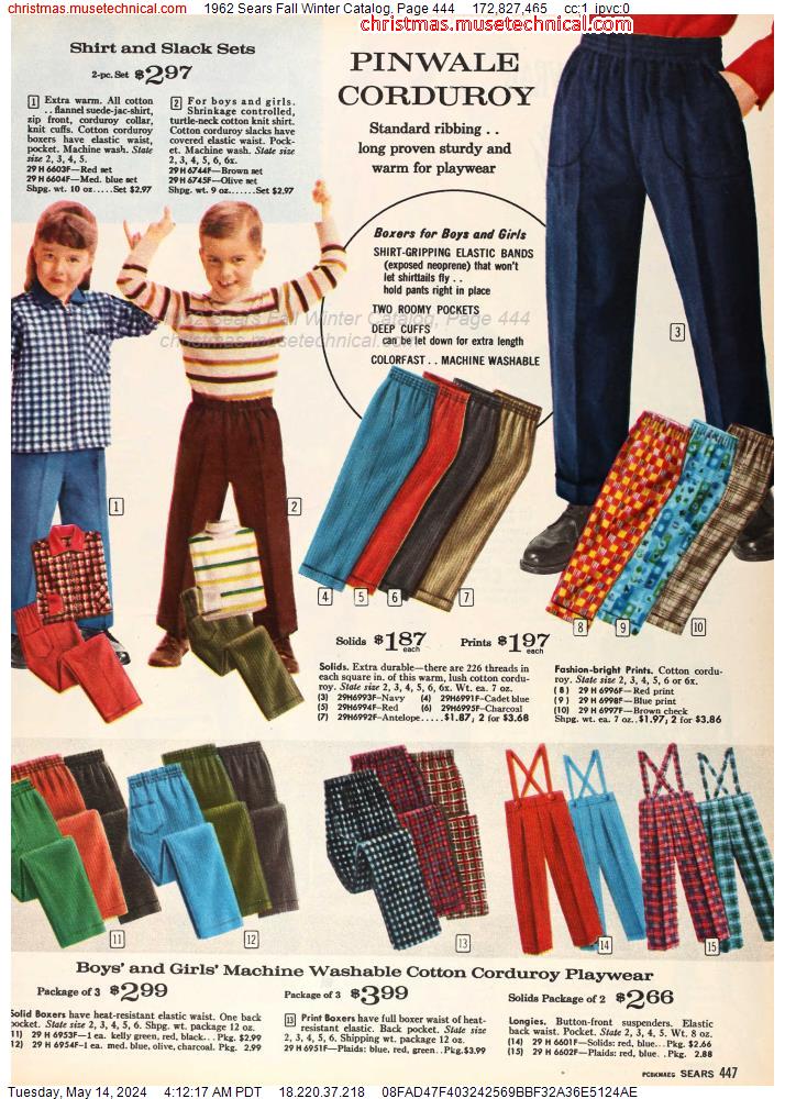 1962 Sears Fall Winter Catalog, Page 444