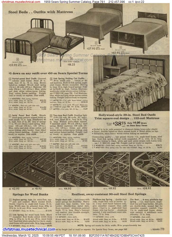 1959 Sears Spring Summer Catalog, Page 761