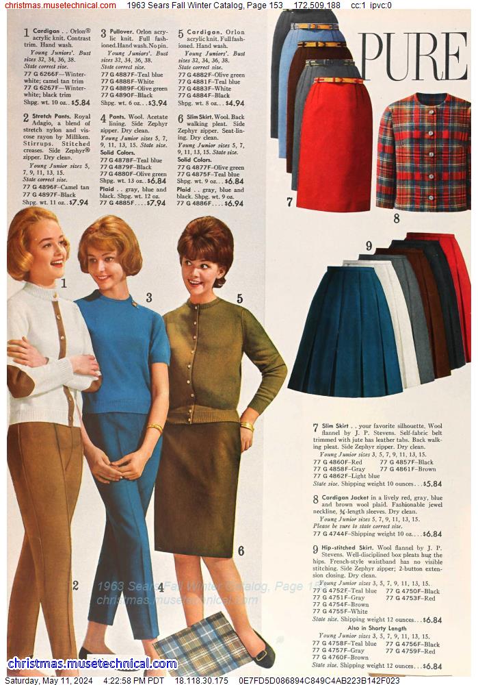 1963 Sears Fall Winter Catalog, Page 153