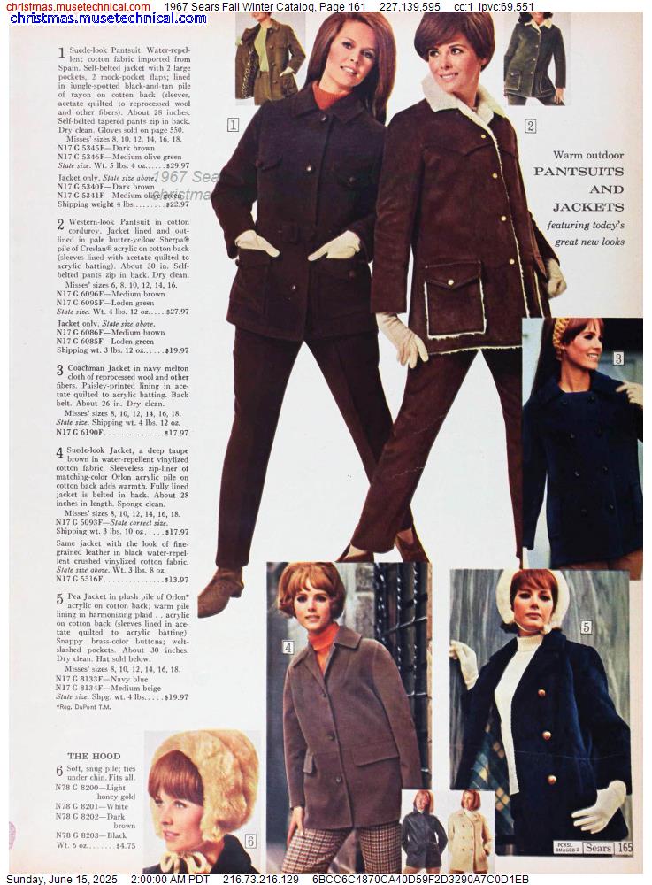 1967 Sears Fall Winter Catalog, Page 161