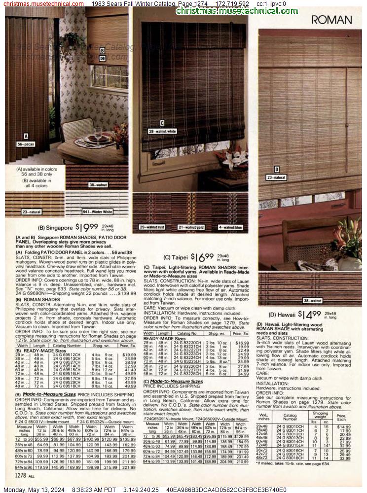 1983 Sears Fall Winter Catalog, Page 1274