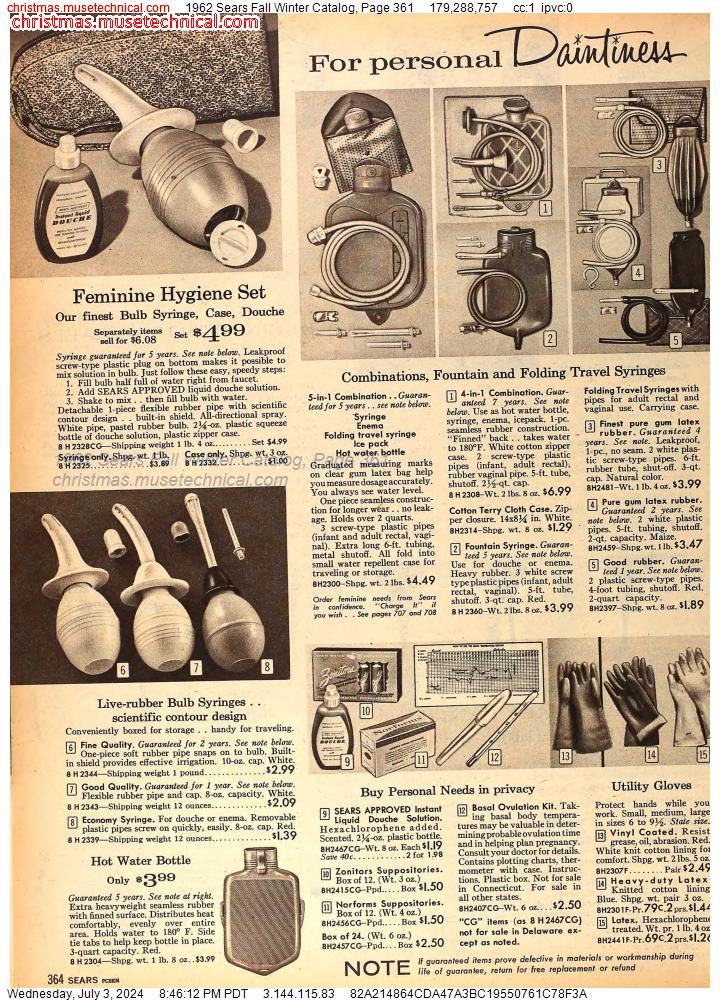1962 Sears Fall Winter Catalog, Page 361