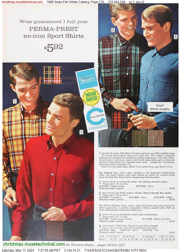 1966 Sears Fall Winter Catalog, Page 710