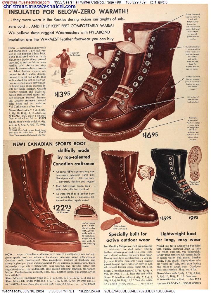 1955 Sears Fall Winter Catalog, Page 499