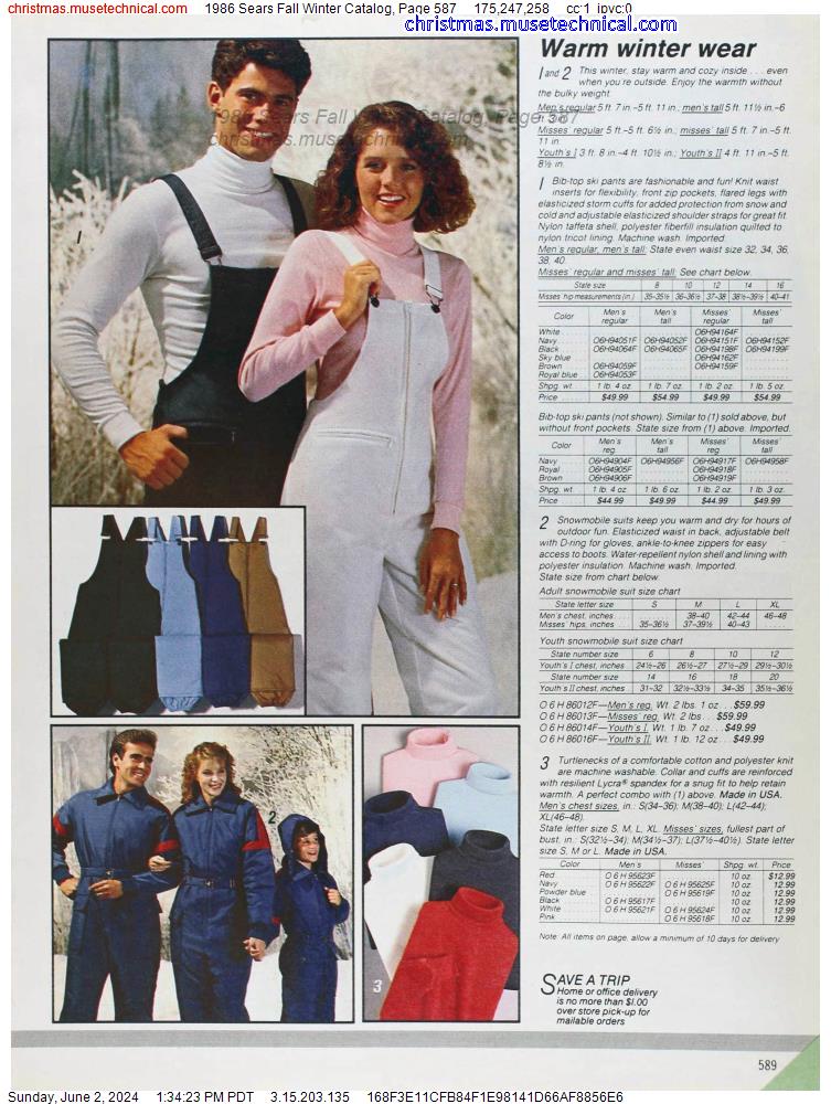 1986 Sears Fall Winter Catalog, Page 587