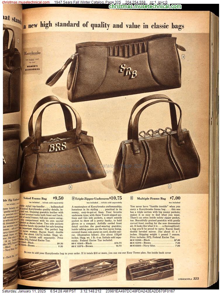 1947 Sears Fall Winter Catalog, Page 325