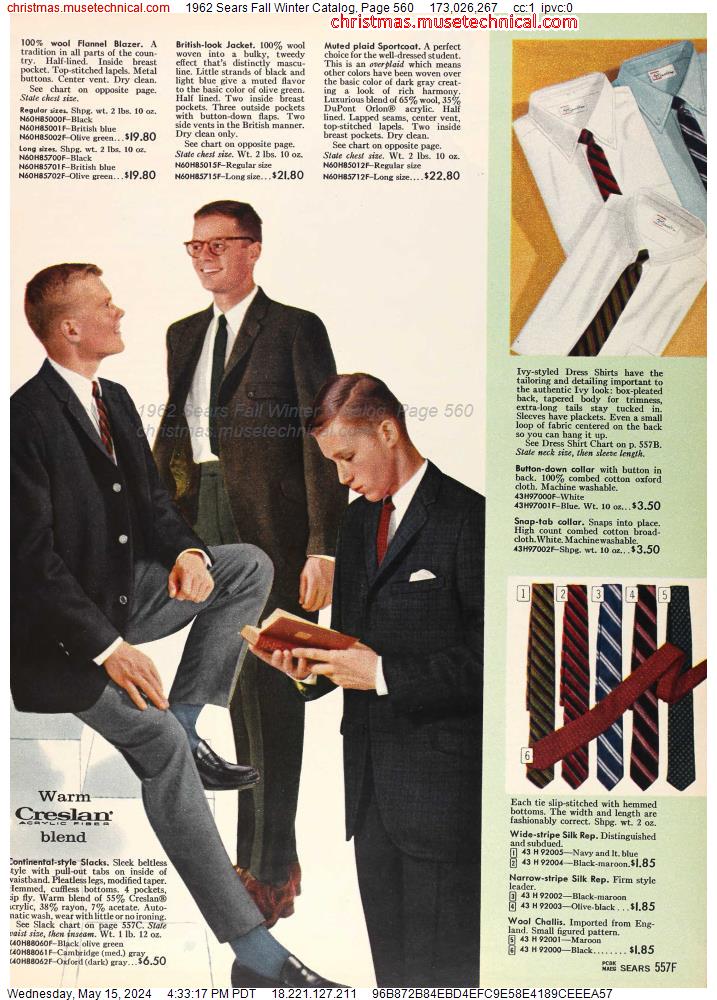 1962 Sears Fall Winter Catalog, Page 560