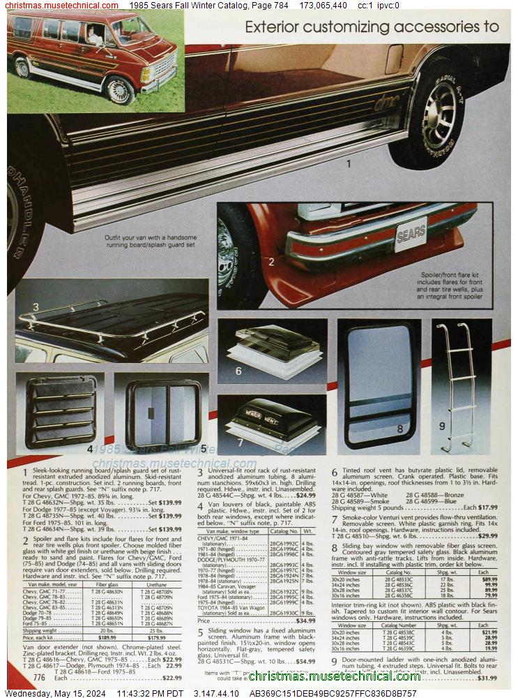 1985 Sears Fall Winter Catalog, Page 784