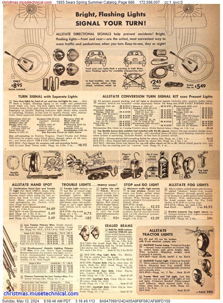 1955 Sears Spring Summer Catalog, Page 986