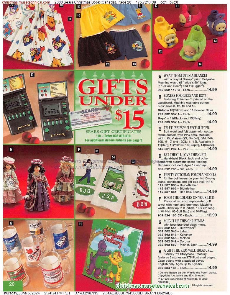2000 Sears Christmas Book (Canada), Page 20