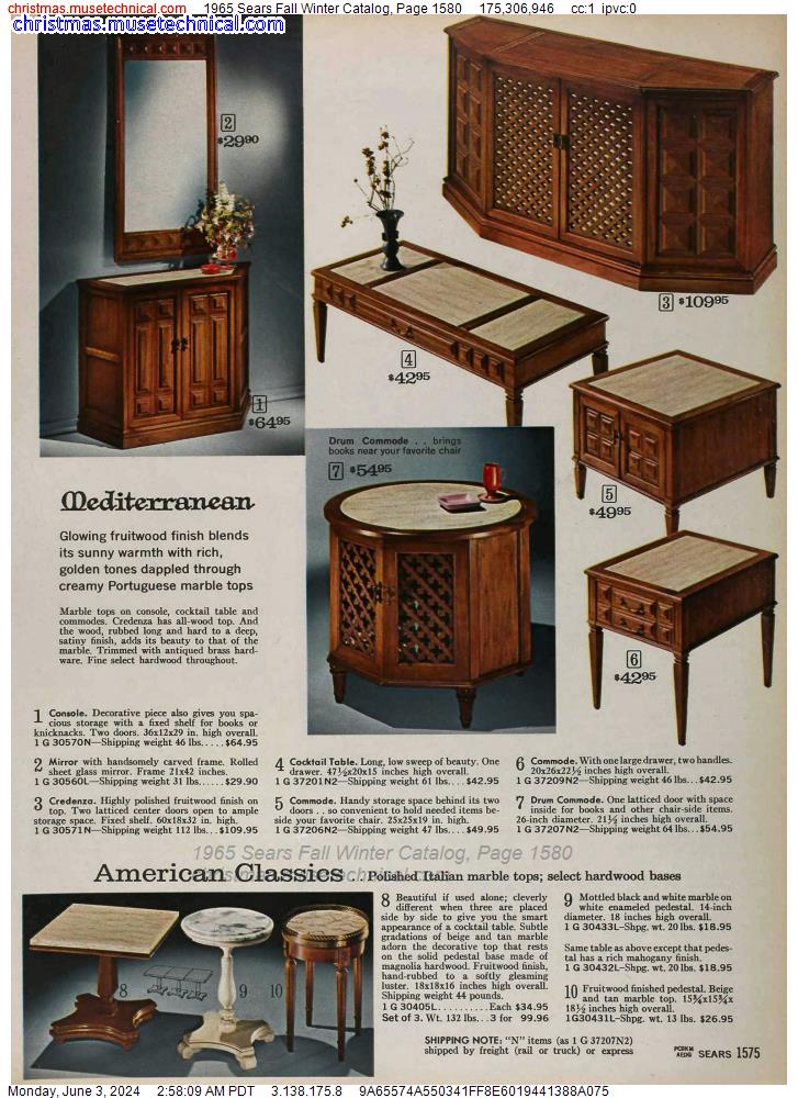 1965 Sears Fall Winter Catalog, Page 1580
