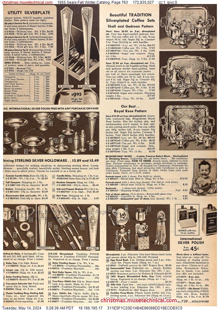 1955 Sears Fall Winter Catalog, Page 763