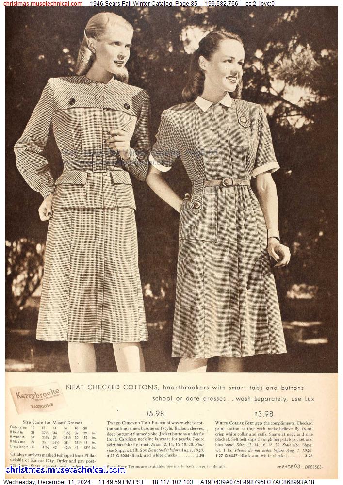 1946 Sears Fall Winter Catalog, Page 85