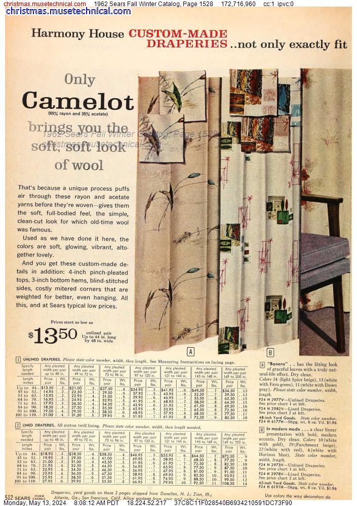 1962 Sears Fall Winter Catalog, Page 1528