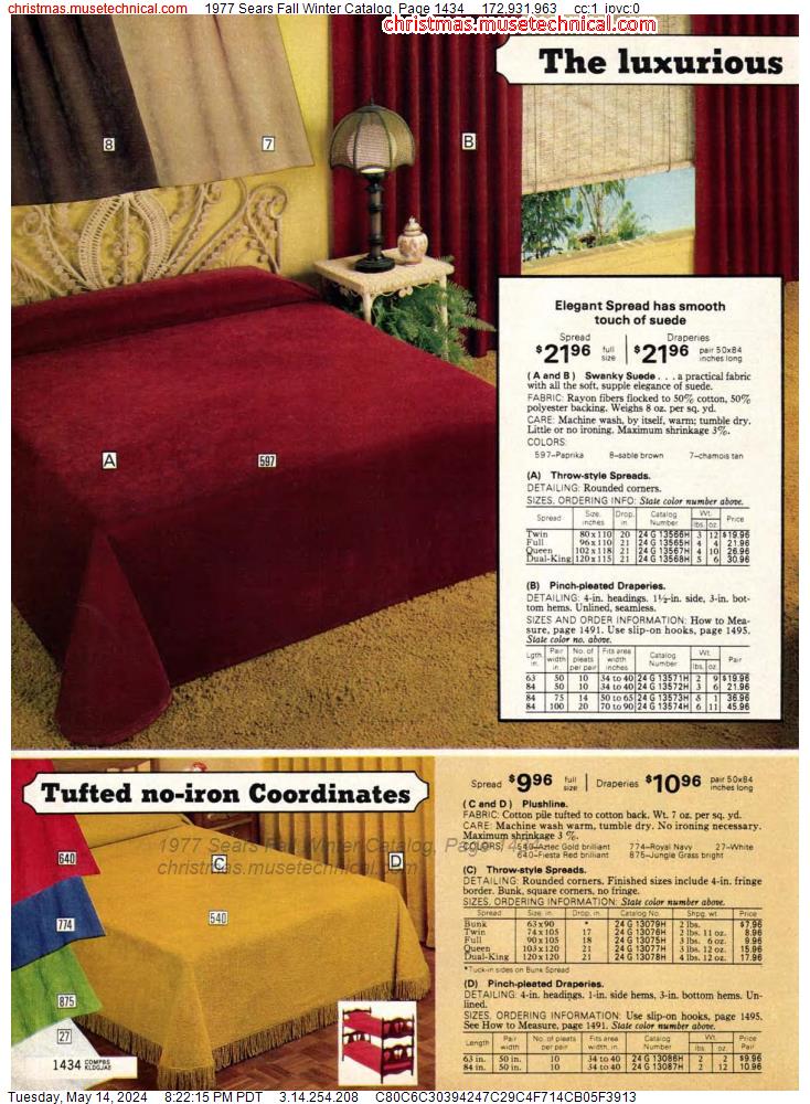 1977 Sears Fall Winter Catalog, Page 1434