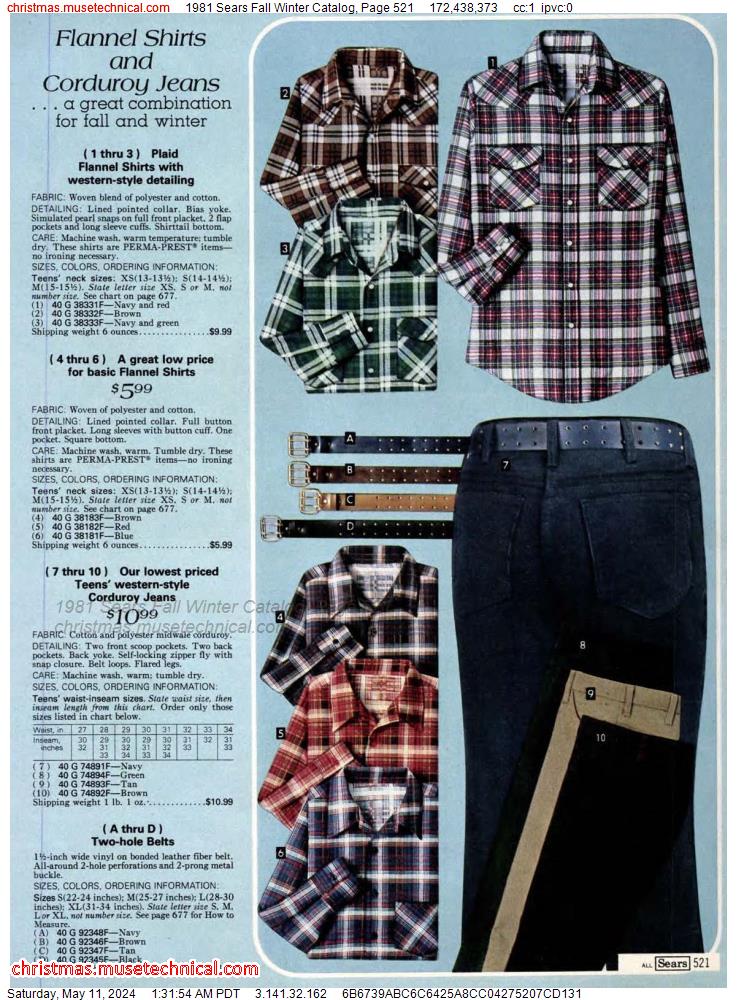 1981 Sears Fall Winter Catalog, Page 521